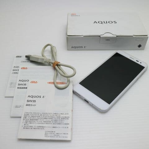 AQUOS U SHV35 ホワイト au 中古 スマホ SHARP 白ロム【美品】保証付き 赤ロム保証