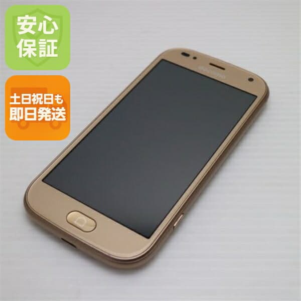 らくらくスマートフォン me F-01L ゴールド docomo 中古 スマホ 白ロム【新品同様】保証付き 赤ロム保証