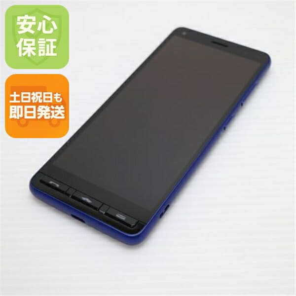 かんたんスマホ2+ A201KC ブルー SoftBank 中古 スマホ 白ロム【新品同様】保証付き 赤ロム保証